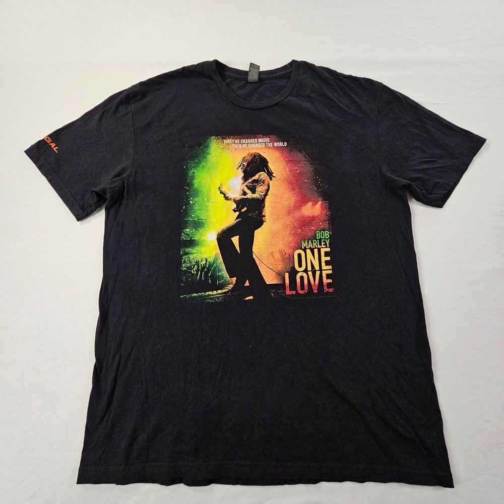 Bob Marley One Love Black Short Sleeve Cotton T-Shirt Men's L